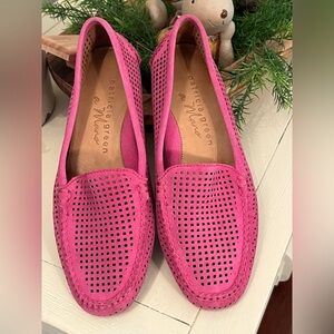 Patricia Green Barrie Driving Moccasin Loafer Women's Size 6 Suede leather pink